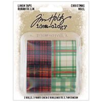 Patchwork Christmas Linen Tape (UK ONLY) Idea-Ology 1 inch by 3 yards 2 Pack (TH94299)