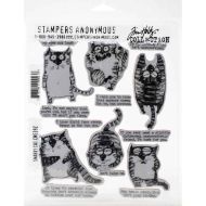 Snarky Cat Tim Holtz Cling Stamps - 7 inch by 8.5 inch (CMS392)