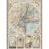 A4 Rice paper packed Sir Vagabond map of New York Stamperia (DFSA4515)