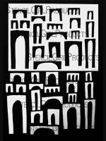 Arches Stencil with 20 Masks Stencil (L858) designed by Carolyn Dube for StencilGirl 9 inch by 12 inch