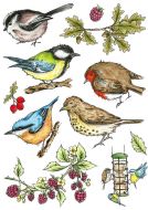 Birds of the Hedgerow A5 Clear Stamp Set by Hobby Art (CS301D)