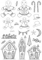 CS179D Hobby Art Stamps - Gingerbread Christmas - Janie