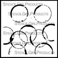 Coffee Cup Rings 6 inch by 6 inch Stencil (S574) by Mary Beth Shaw for StencilGirl