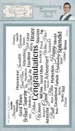 Congratulations Sentiment Cloud Phill Martin Cling Rubber Stamps (SYR017)