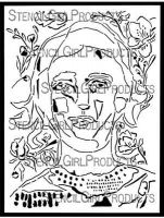 Garden Face Large 9 inch by 12 inch Stencil (L841) by Jeanne Oliver for StencilGirl