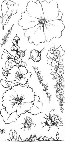 Garden Flowers DL Hobby Art Stamp Set (CS258D)