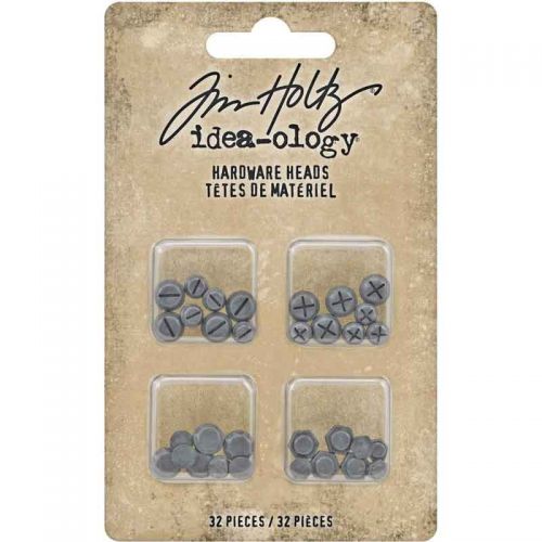 Tim Holtz Idea-Ology (*GB ONLY*) Metal Flat-backed Hardware Heads (32 pieces)