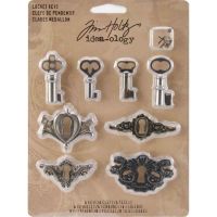 Tim Holtz Idea-Ology (*UK ONLY*) Metal Locket Keys & Keyholes 8/Pkg (TH92822)