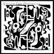 Mod Abstract Shapes 6 inch by 6 inch Stencil (S669) by Cynthia Silveri for StencilGirl