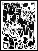 Mod City Country Abstract 9 inch by 12 inch Stencil (L708) by Cynthia Silveri for StencilGirl