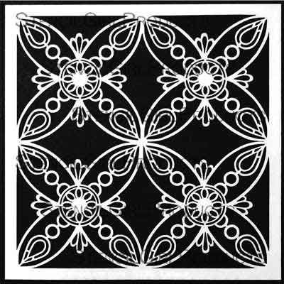 Ornamental Petals Screen (S338) designed by Gwen Lafleur for Stencil Girl (6 inch by 6 inch)