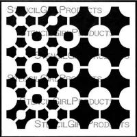 Retro Tiles Small Stencil (S424) designed by Andrew Borloz for StencilGirl 6 inch by 6 inch