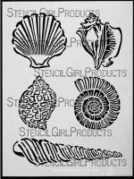 Seashells Stencil (L188) designed by June Pfaff Daley for StencilGirl 9 inch by 12 inch