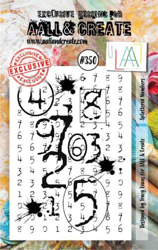 No. 350 Splattered Numbers Aall and Create A7 Stamp