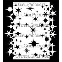 Stars Stencil with Stars Mask Double Border 6 inch by 6 inch Stencil (S868) by Valerie Sjodin for StencilGirl