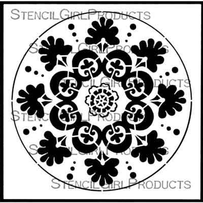 Suzani Circle Medallion (S847) by Gwen Lafleur for StencilGirl