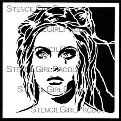 Talaya, Goddess of Rain 6 inch by 6 inch Stencil (S286) by Andrea Matus deMeng for StencilGirl