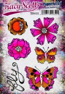 Tracy Scott TS022 (Was ETS22) PaperArtsy Cling Rubber Stamp Set