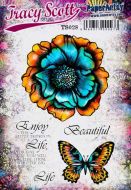 Tracy Scott TS028 (Was ETS28) PaperArtsy Cling Rubber Stamp Set