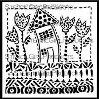 Whimsy House 6 inch by 6 inch Stencil (S251) by Jamie Fingal for StencilGirl