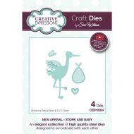 Creative Expressions Sue Wilson Craft Die New Arrival - Stork and Baby (CED10024)