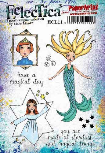 Clare Lloyd Eclectica ECL11 Paperartsy a5 cling rubber stamp set