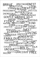 Affirmations (CS074t) A7 polymer stamp by Funky Fossil