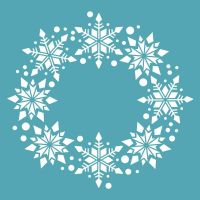 Snowy Circle 145mm Square Stencil By Funky Fossil Designs (ST0673)