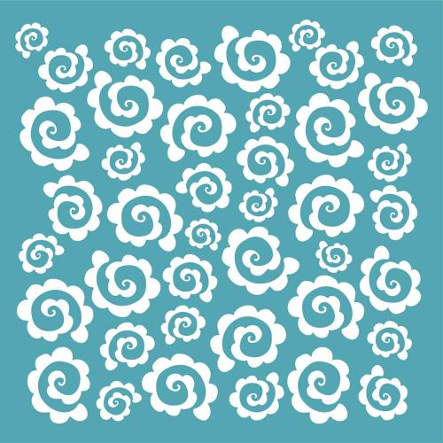 Scalloping Around (ST0616) 145mm square stencil by Funky Fossil Designs