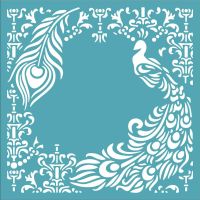 Peacock Frame Stencil by Funky Fossil Designs (ST0663)