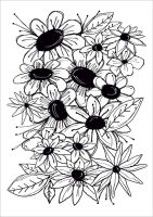 Blooming a6 size clear stamp set (CS0193) by Zinski Art for Funky Fossil Designs