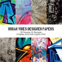 Urban Vibes (PA062) *UK ONLY* 145mm square Paper Pad by Funky Fossil Designs