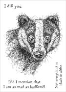 Scribble Badger a6 polymer stamp set by Funky Fossil Designs (CS0148)