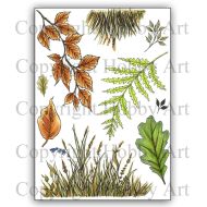 Grasses and Leaves (CS334D) A5 Hobby Art Stamp set by Sharon File