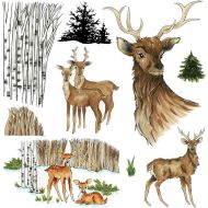 Woodland Deer (CS348D) A5 Stamp Set designed by Sharon File for Hobby Art Stamps