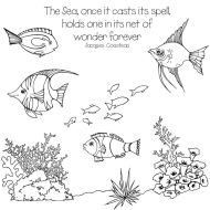 Coral Reef A6 stamp set (CS341D) designed by Sharon File for Hobby Art Stamps