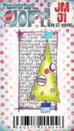 JOFY Mini 01 (JM01) PaperArtsy credit card sized cling rubber stamp