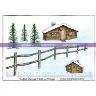 Winter cabin (KTZ306) A6 Unmounted Rubber Stamps by Katzelkraft