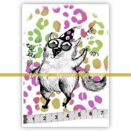 Big Cats 04 Drinky (SOLO075) Single Unmounted Rubber Stamp by Katzelkraft