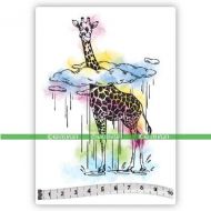 Giraffe in the Clouds (SOLO129) Single Unmounted Rubber Stamp by Katzelkraft