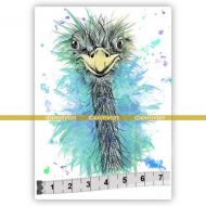 Ostrich (SOLO088) Single Unmounted Rubber Stamp by Katzelkraft