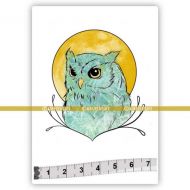 Owl (SOLO067) Single Unmounted Rubber Stamp by Katzelkraft