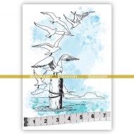 Seagulls (SOLO020) Single Unmounted Rubber Stamp by Katzelkraft