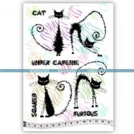 The Furious Cats (KTZ127) A5 Unmounted Rubber Stamp Set by Katzelkraft