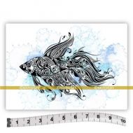 Tropical Fish (SOLO036) Single Unmounted Rubber Stamp by Katzelkraft