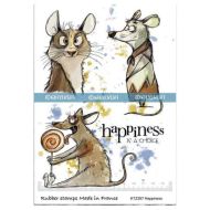 Happiness - Mouse Stamps (KTZ297) Dainius collection A5 Unmounted Rubber Stamp by Katzelkraft