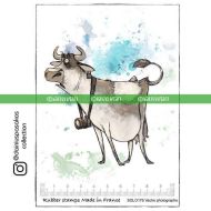 Cow Photographer (SOLO176) Single Unmounted Rubber Stamp by Katzelkraft
