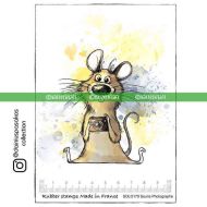 Mouse Photographer (SOLO179) Single Unmounted Rubber Stamp by Katzelkraft