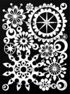 Mid Century Modern Circle Patterns Mask Stencil (L882) designed by Valerie Sjodin for StencilGirl (9 inch by 12 inch)