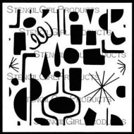 Mid Century Modern Vibe 2 Stencil (S584) designed by Jennifer Evans for StencilGirl (6 inch by 6 inch)